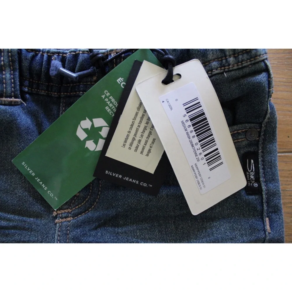 Silver Jeans Co. Boys Cairo Skinny Fit Pull On Knit Denim Jeans New Size 4